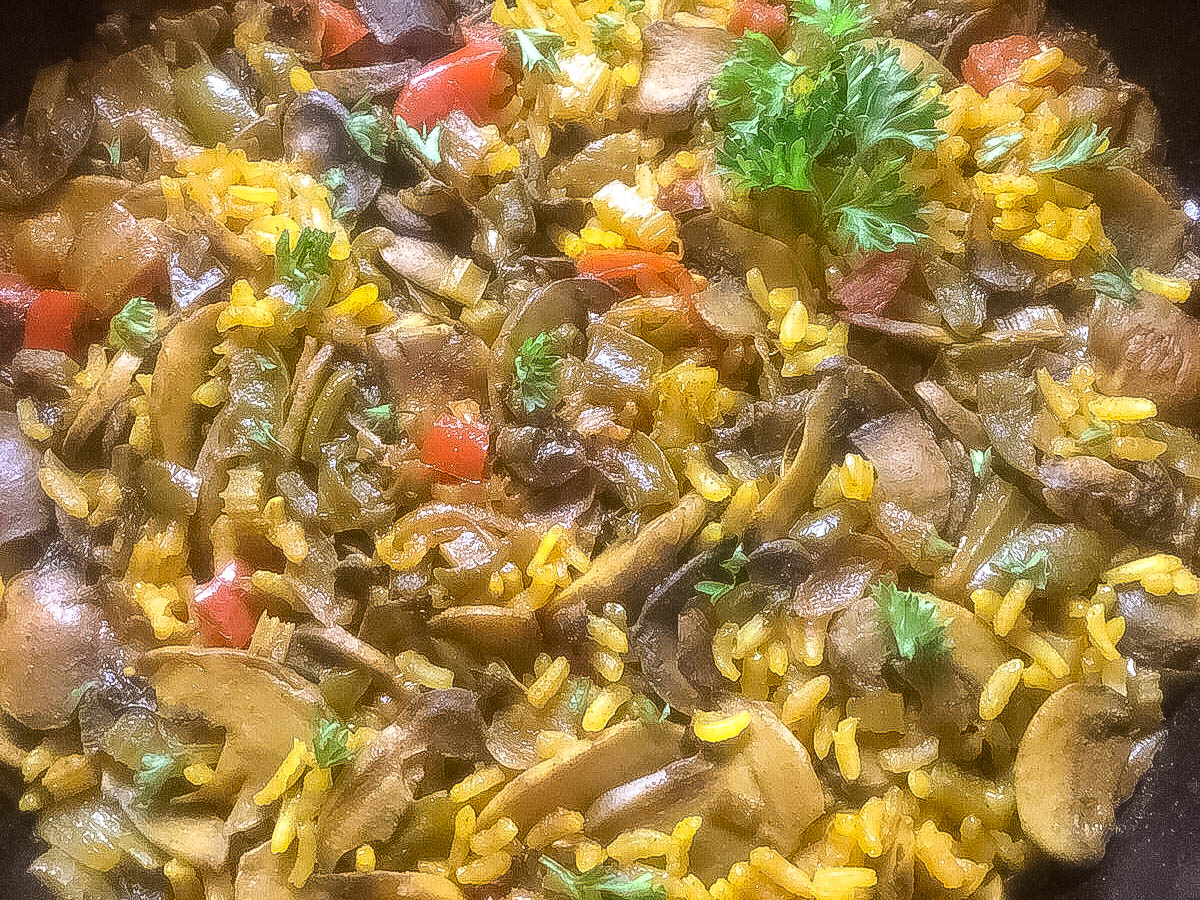 Cajun Trinity Turmeric Rice With Mushrooms A Sprinkling of Cayenne