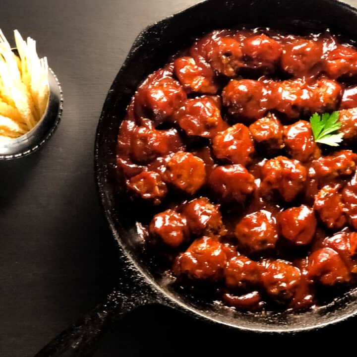 Easy Gluten Free Skillet Cocktail Meatballs A Sprinkling of Cayenne