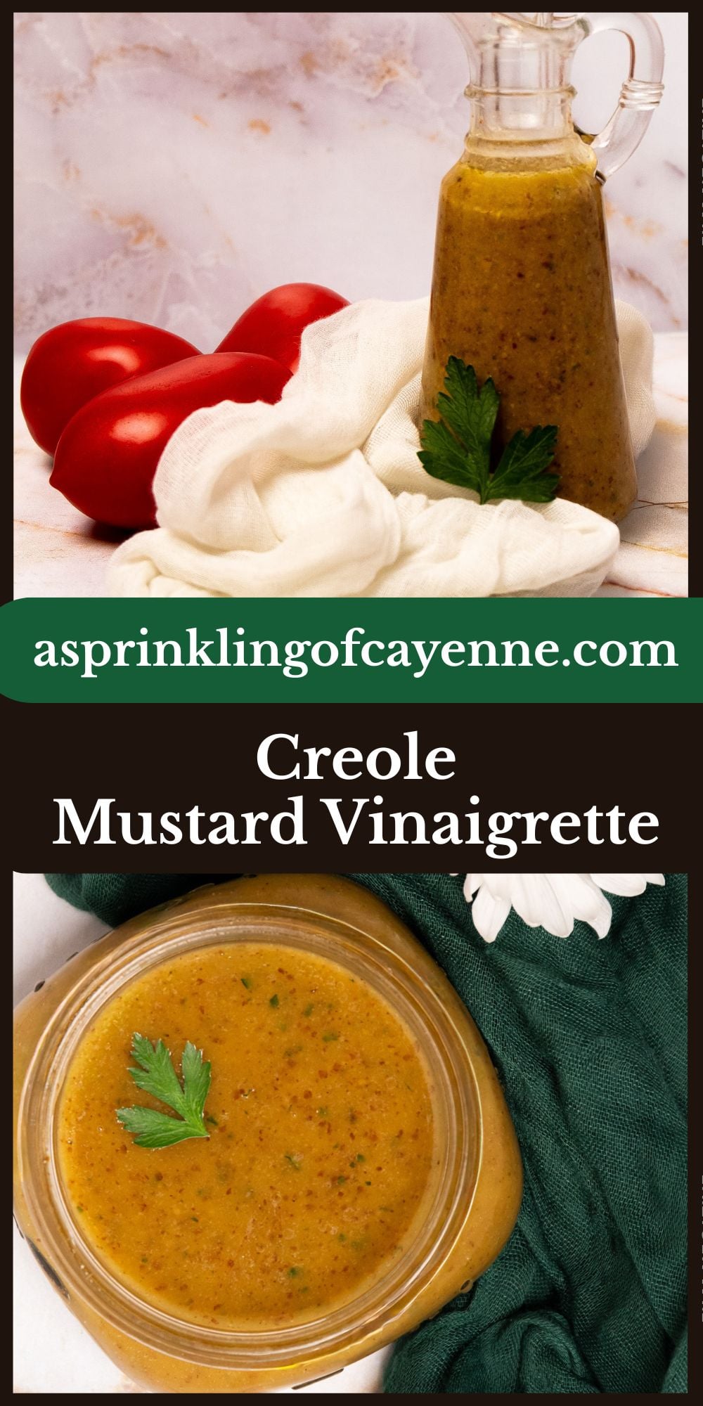 Creole mustard viniagrette Pinterest pin template.