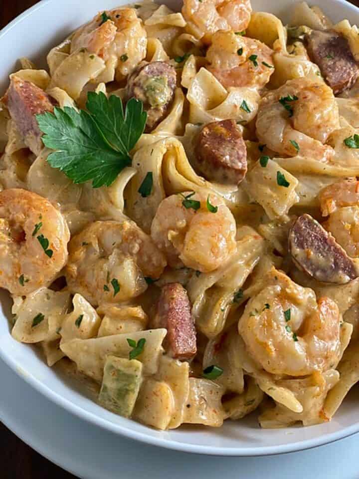 Creamy Cajun Shrimp and Sausage Alfredo A Sprinkling of Cayenne
