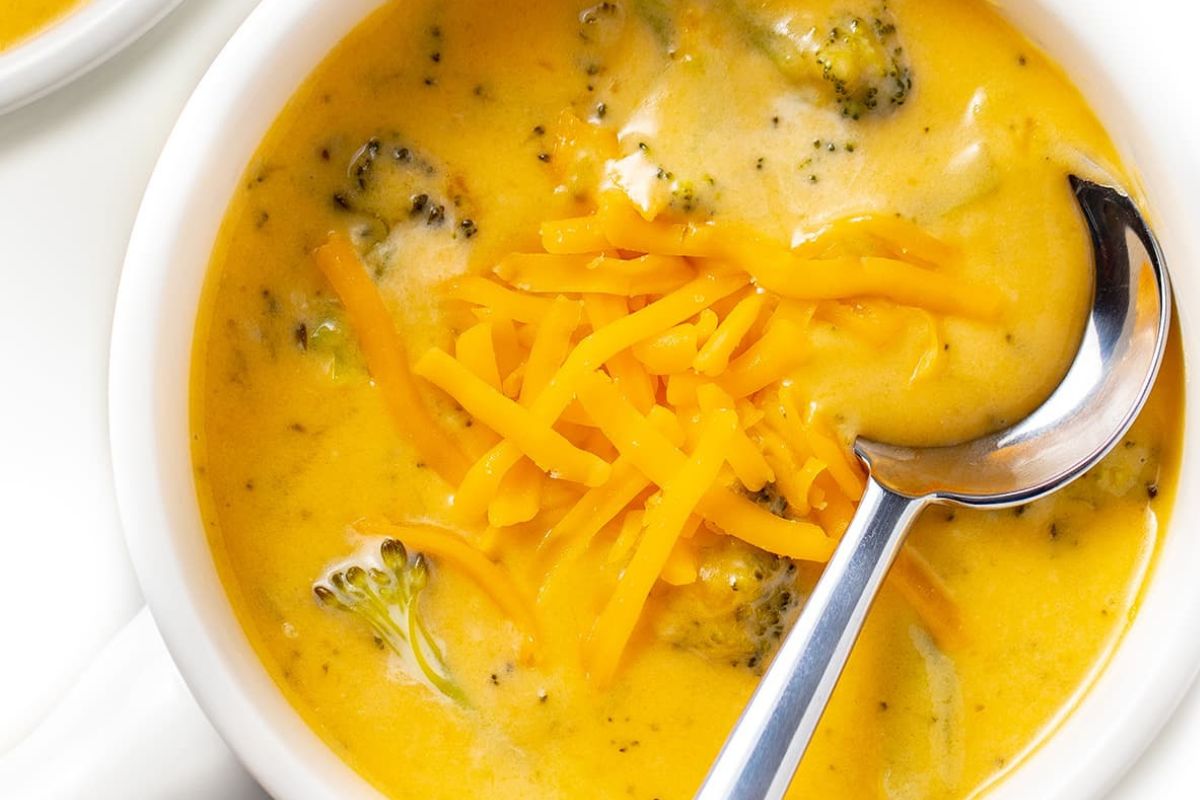 Broccoli cheese soup from Wholesome Yum. 