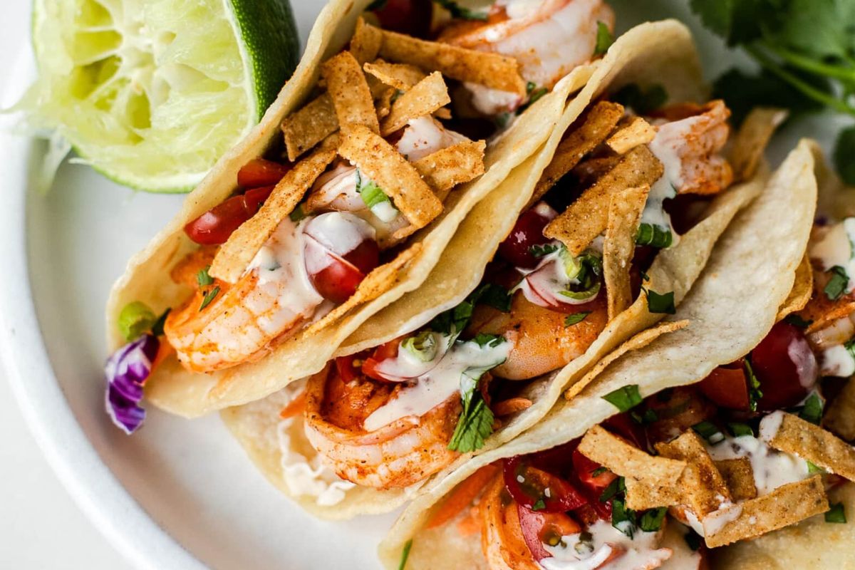 Baja shrimp tacos from Fit Mama Real Food.