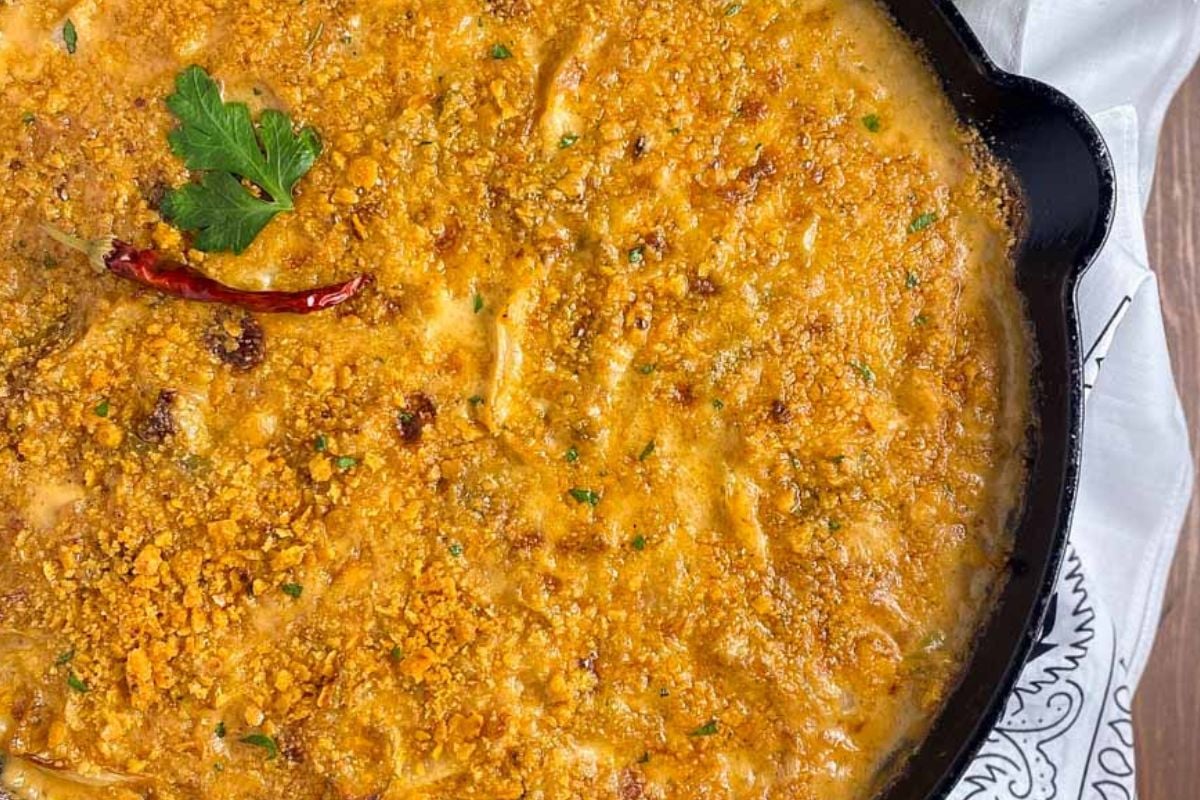 Scalloped cabbage Cajun-style. 