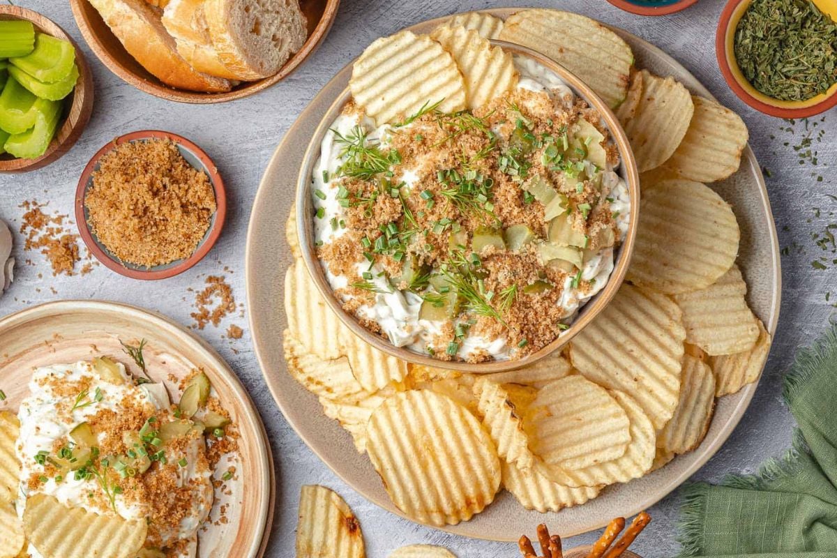 Fried Dill Pickle Dip from Delicious Little Bites. 