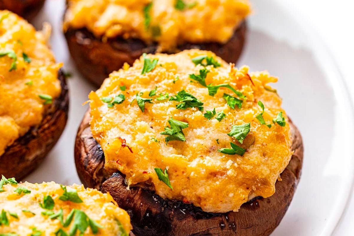 Crab stuffed mushrooms from Wholesome Yum.