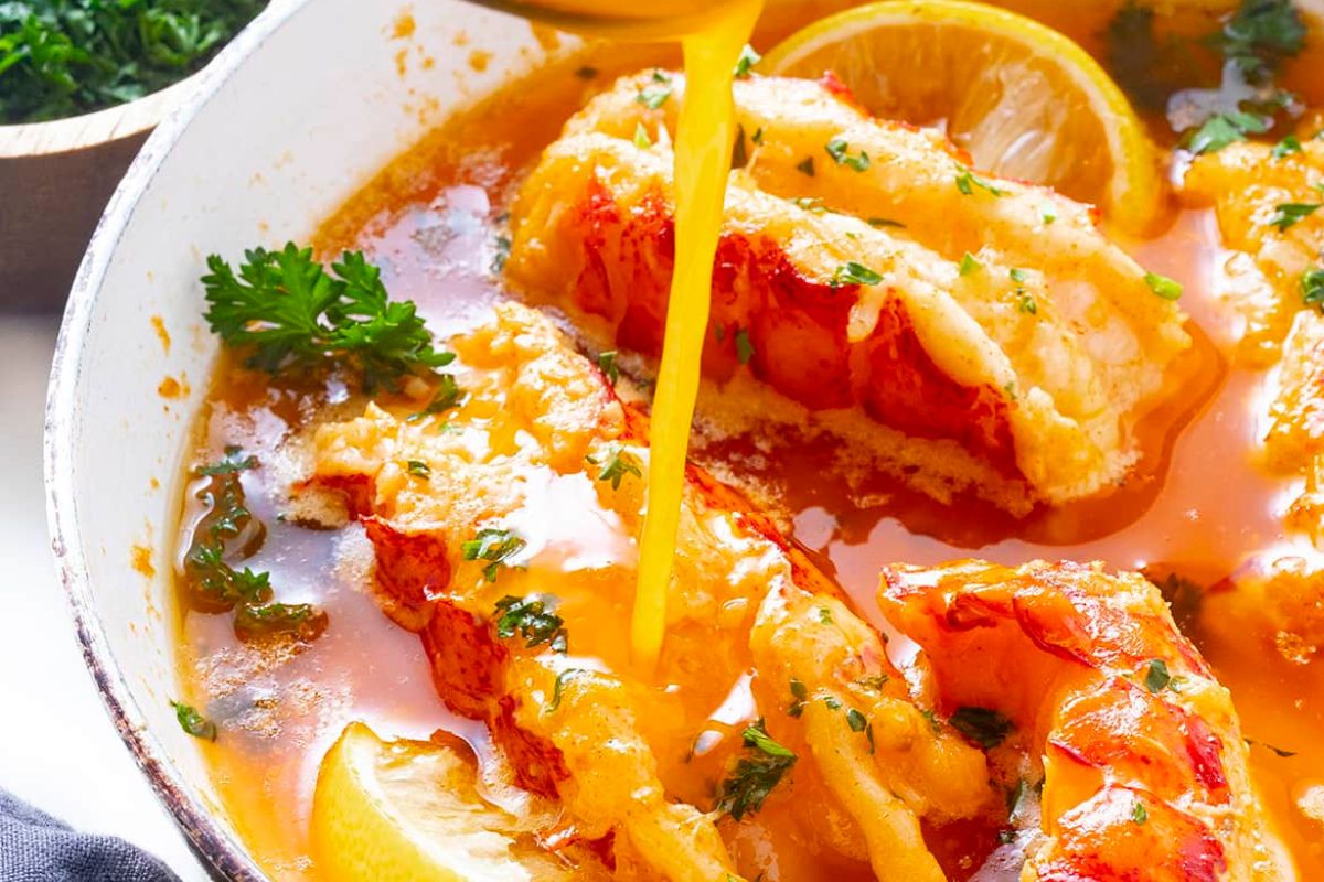 Butter poached lobster by Wholesome Yum. 