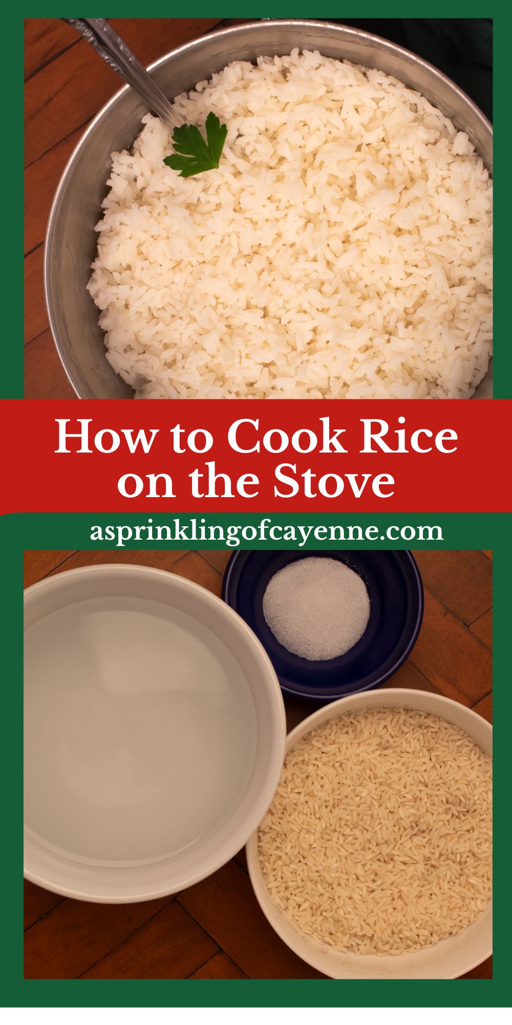 How to cook rice on the stove Pinterest Pin