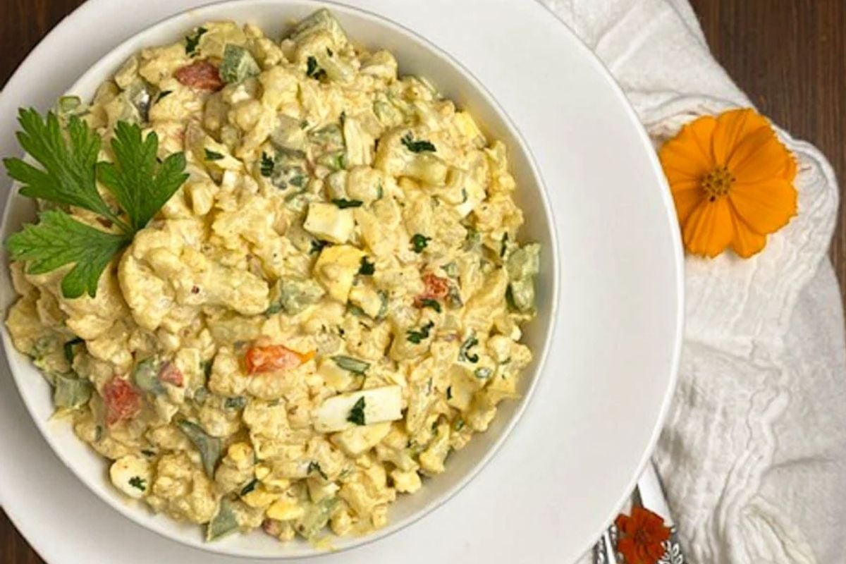 Creamy Cajun cauliflower salad.