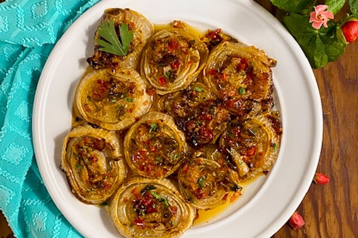 Cajun-style slow roasted onions.