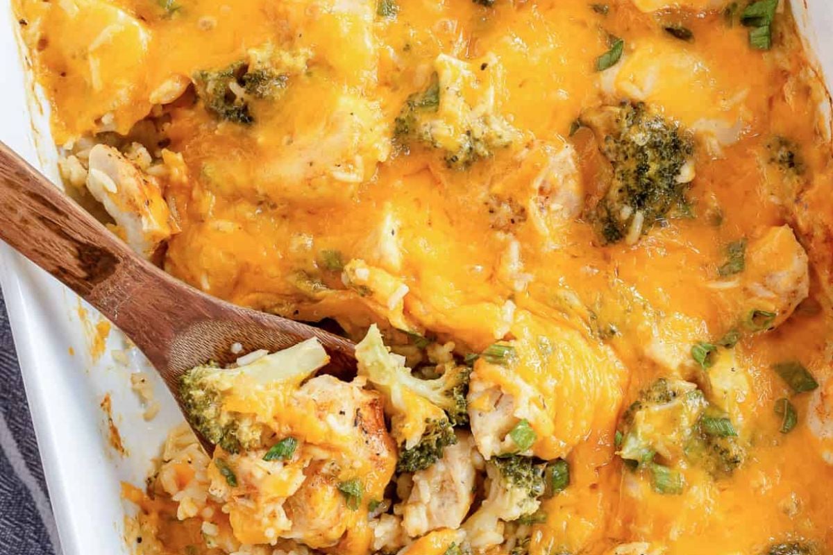 Chicken broccoli rice bake From Valerie's Kitchen.