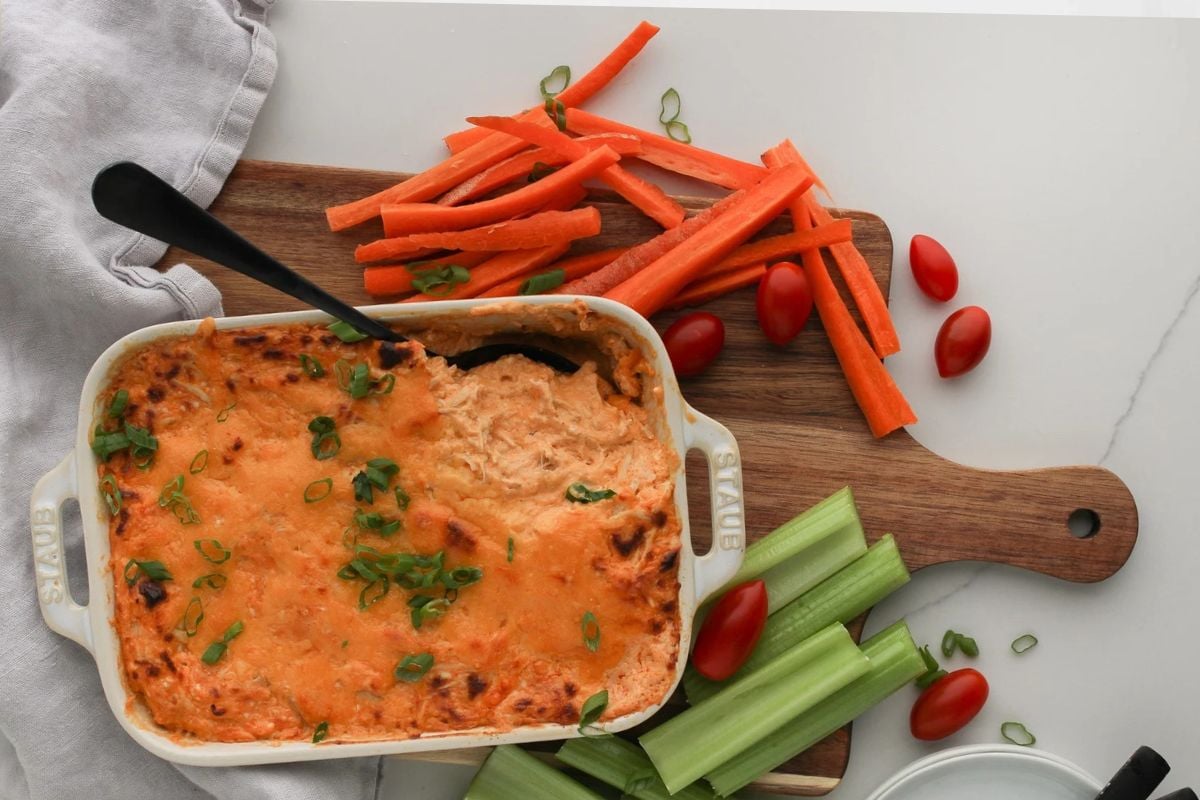 Gluten free buffalo chicken dip from Grain Free Table.