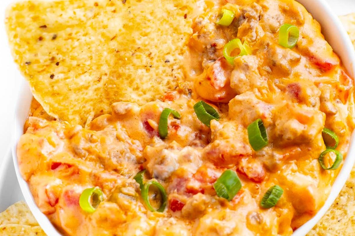 Sausage rotel dip from Wholesome Yum.