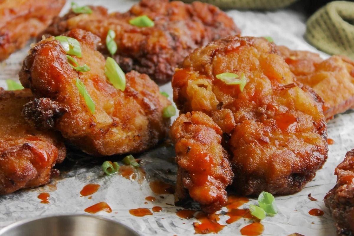 Spicy gluten free fried chicken from Grain Free Table.