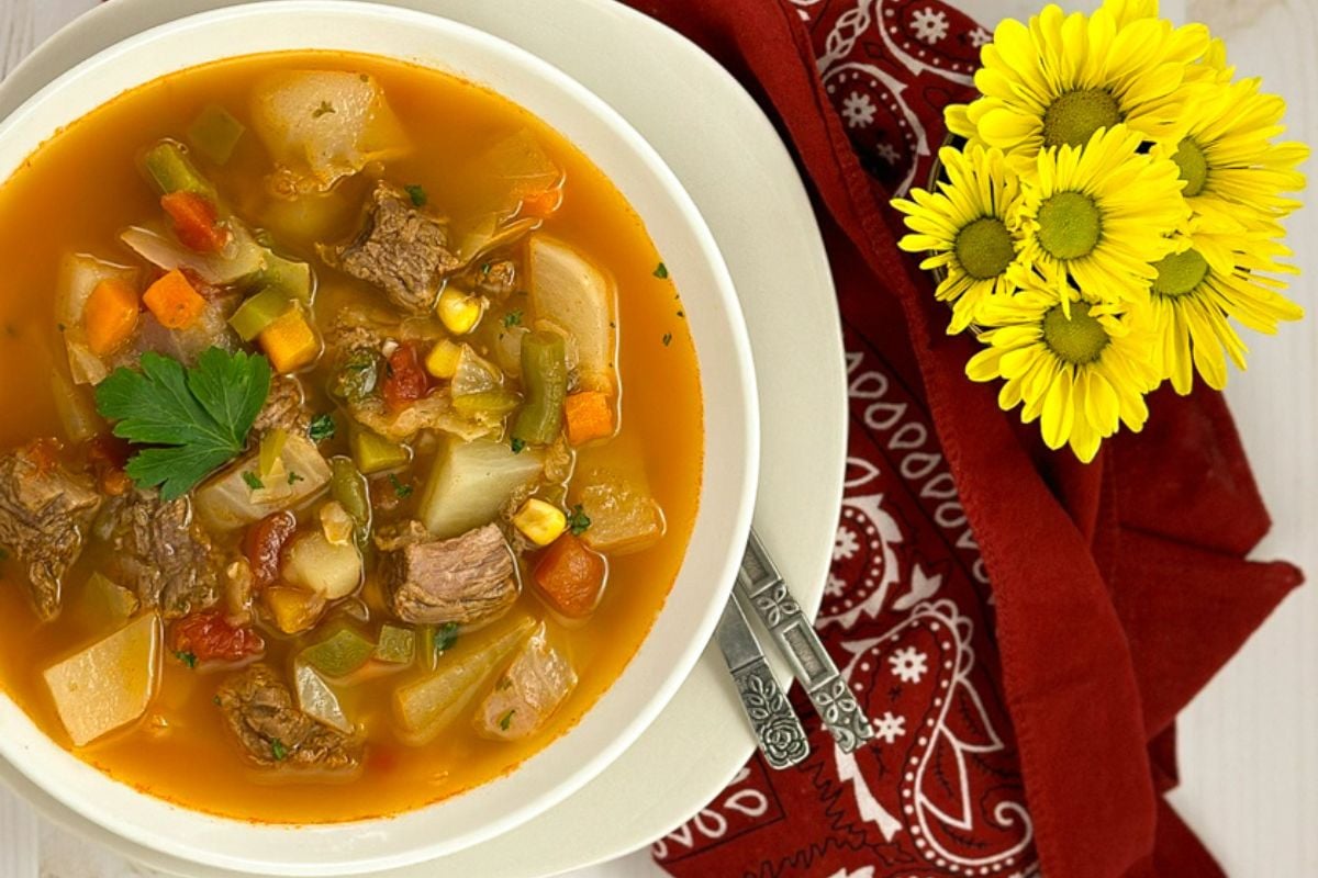 Vegetable beef soup.
