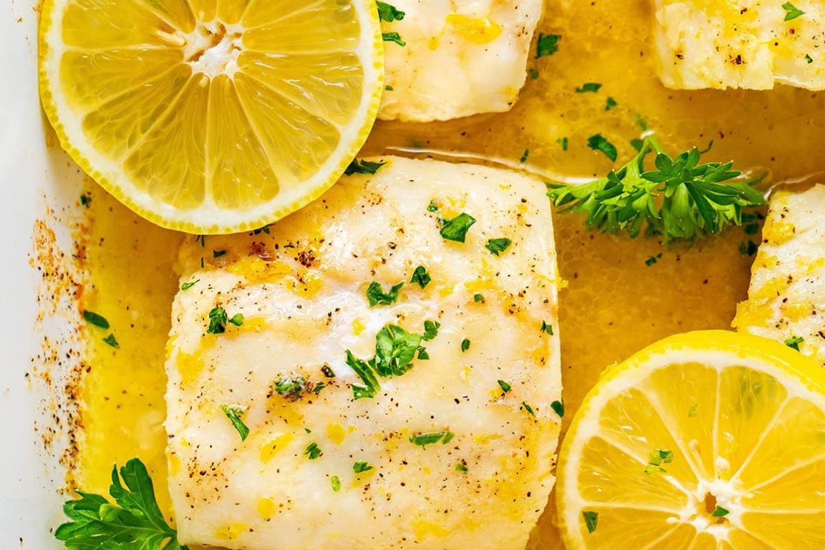 Baked cod from Wholesome Yum.