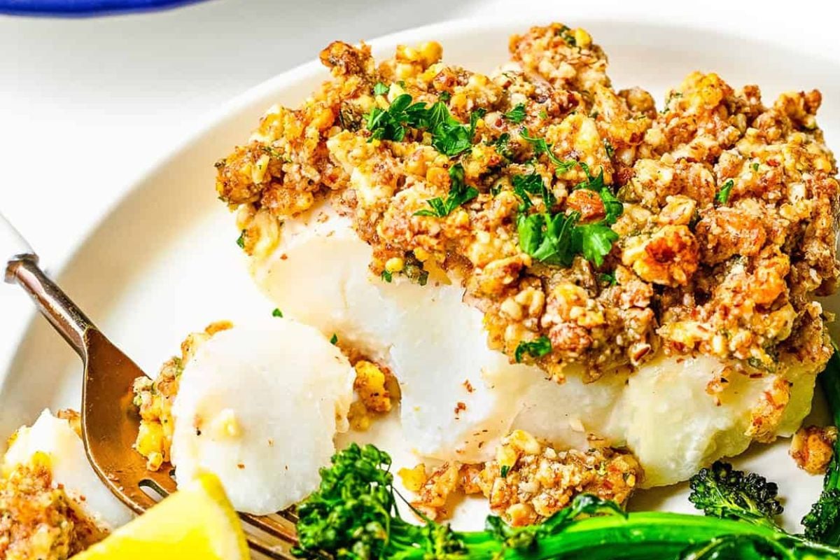 Baked haddock from Wholesome Yum.