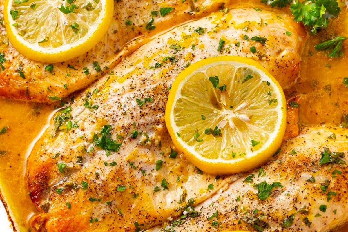 Baked tilapia from Wholesome Yum.