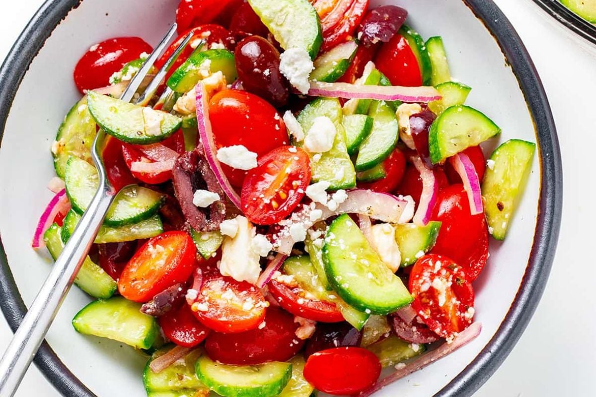 Greek salad from Wholesome Yum.