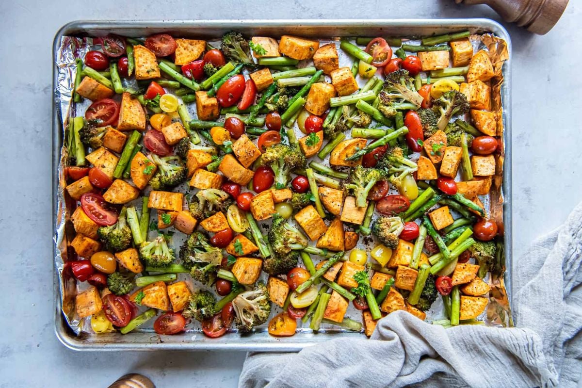 Sheet pan roasted vegetables From Valerie's Kitchen.