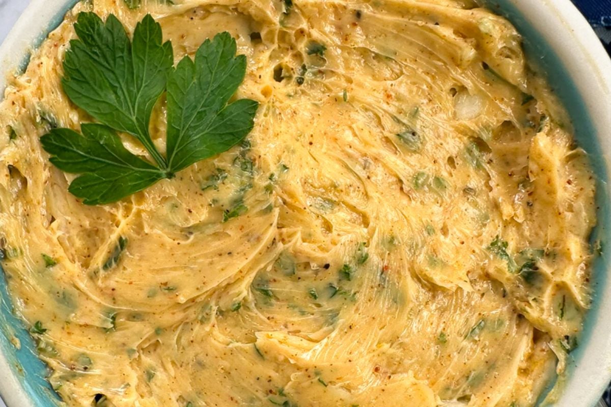 Cajun butter in a small jar. 