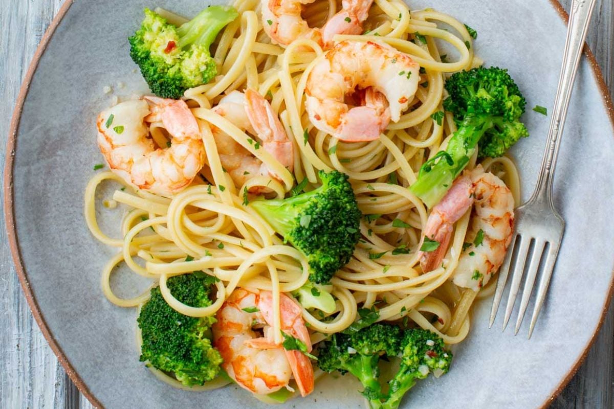 Shrimp and Broccoli Pasta from Coley Cooks. 