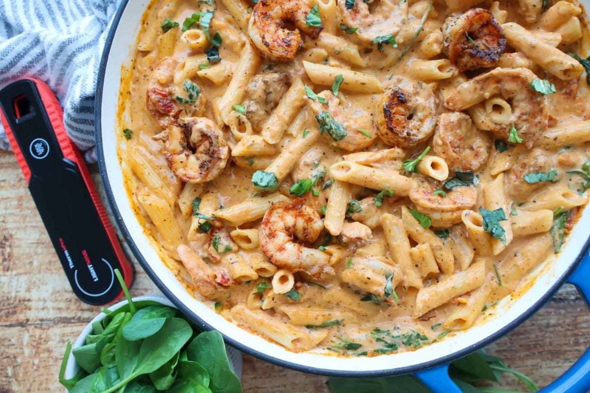 Marry Me shrimp pasta from Golden Grace Kitchen. 