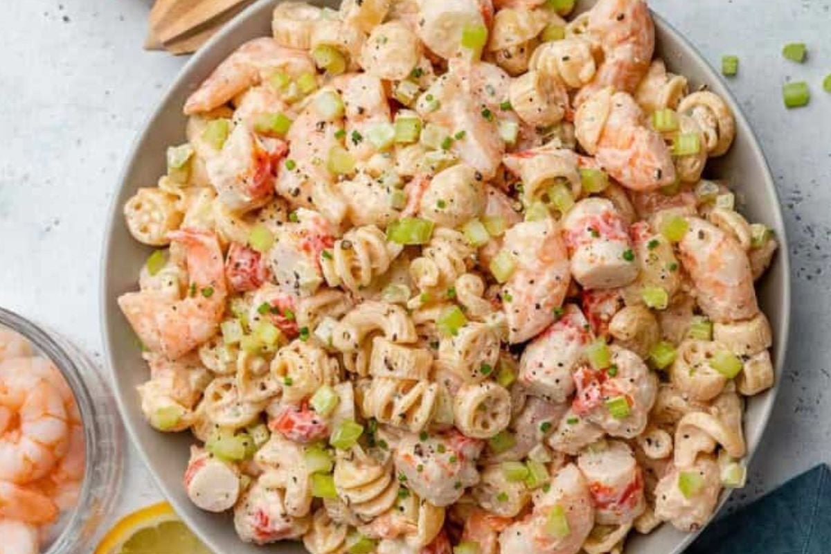 Shrimp pasta salad from Healthy Fitness Meals.