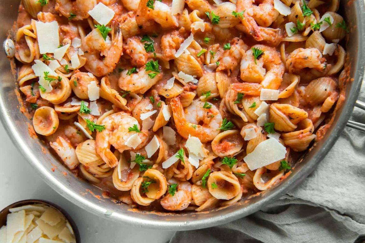 Shrimp Pasta in Vodka Sauce From Valerie's Kitchen. 